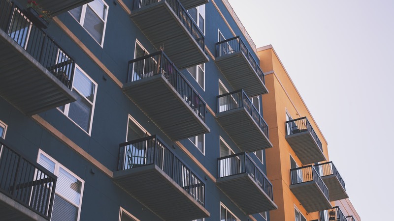 Balconies on a modern apartment block